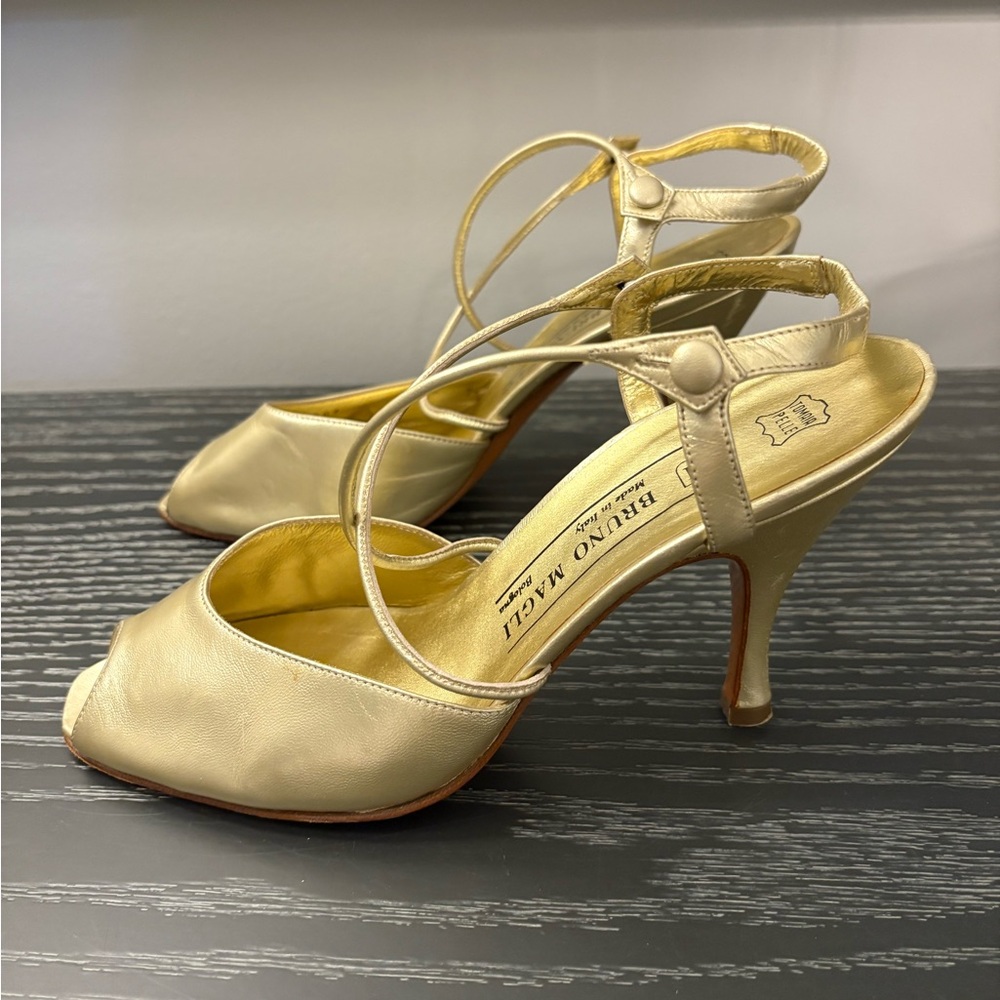 Bruno Magli Leather Women's Tan Strappy Heels
